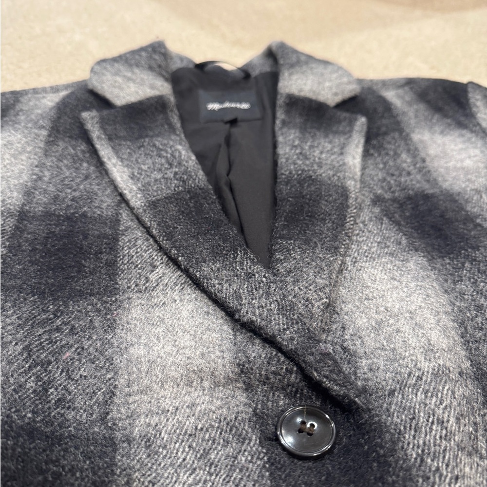 Madewell Black and Gray Plaid Blazer - Picture 6 of 9